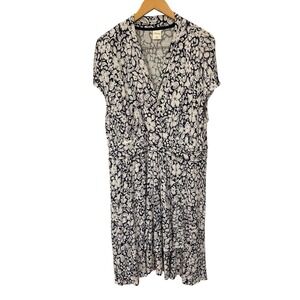 Soma Dress Women's Floral Faux Wrap Comfy Coastal Babydoll‎ Jersey Lounge 2X